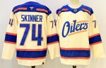 Edmonton Oilers #74 Skinner Cream stitched hockey jersey