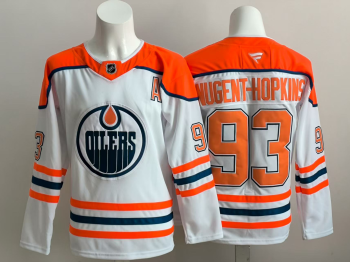 Edmonton Oilers #93 Nugent-Hopkins White stitched hockey jersey