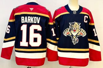 Florida Panthers #16 Barkov Navy & Red stitched hockey jersey