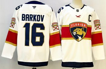 Florida Panthers #16 Barkov White stitched hockey jersey
