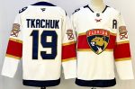 Florida Panthers #19 Tkachuk White stitched hockey jersey