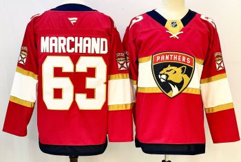 Florida PFlorida Panthers #63 Marchand Red stitched hockey jersey
