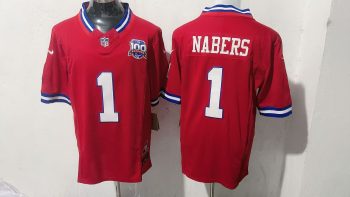 Giants Nabers #1 Red Jersey