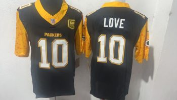 Green Bay Packers #10 Love black Stitched Jersey (2)