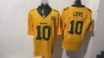 Green Bay Packers #10 Love Yellow Stitched Jersey