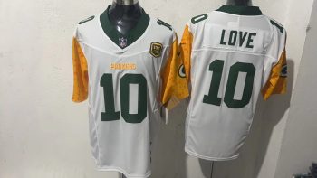 Green Bay Packers #10 Love white Stitched Jersey