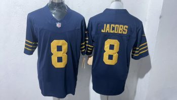 Green Bay Packers #8 Jacobs Navy Blue Stitched Jersey