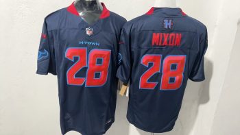 Houston Texans #28 Mixon Navy H-Town Stitched Jersey