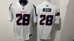 Houston Texans #28 Mixon White Stitched Jersey