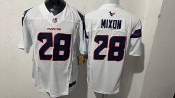 Houston Texans #28 Mixon White Stitched Jersey