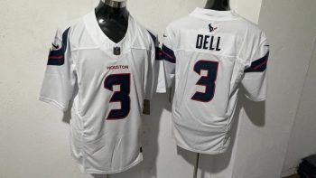 Houston Texans 3 Tank Dell White Stitched Jersey (2)