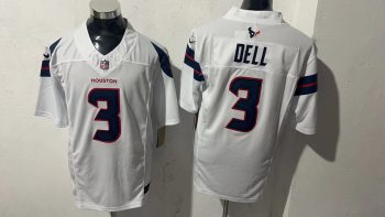 Houston Texans 3 Tank Dell White Stitched Jersey