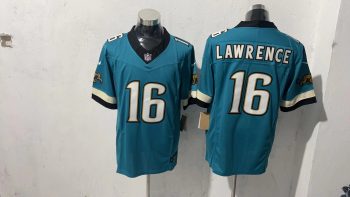 Jacksonville Jaguars  Lawrence  16  Teal Jersey