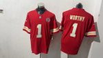 Kansas City Chiefs #1 Worthy Red Stitched Jersey