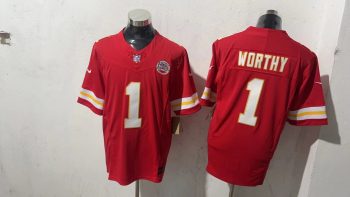 Kansas City Chiefs #1 Worthy Red Stitched Jersey