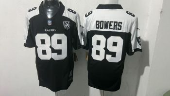 Las Vegas Raiders #89 Bowers BlackWhite Stitched Jersey