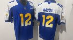 Los Angeles Rams #12 Puka Nacua Royal Blue Throwback Stitched Jersey