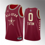 Men’s 2024 All-Star #0 Jayson Tatum Crimson Stitched Basketball Jersey