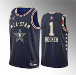 Men’s 2024 All-Star #1 Devin Booker Navy Stitched Basketball Jersey