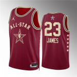 Men’s 2024 All-Star #23 LeBron James Crimson Stitched Basketball Jersey