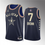 Men’s 2024 All-Star #7 Jaylen Brown Navy Stitched Basketball Jersey