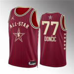 Men’s 2024 All-Star #77 Luka Doni Crimson Stitched Basketball Jersey
