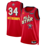 Men’s 2025 All-Star #34 Giannis Antetokounmpo Red Stitched Basketball Jersey