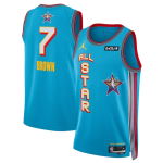 Men’s 2025 All-Star #7 Jaylen Brown Light Blue Stitched Basketball Jersey
