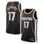 Men's Atlanta Hawks #17 Onyeka Okongwu Black 2025-26 City Edition Stitched