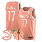 Men’s Atlanta Hawks #17 Onyeka Okongwu ‘Peachtree’ City Edition Jersey – Peach