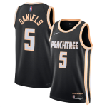 Men’s Atlanta Hawks #5 Dyson Daniels Black 2025-26 City Edition Stitched Jersey