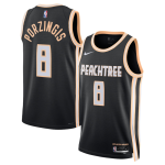 Men’s Atlanta Hawks #8 Kristaps Porzigis Black 2025-26 City Edition Stitched