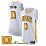 Men’s Boston Celtics #0 Jayson Tatum White Gold 2025-26 City Edition