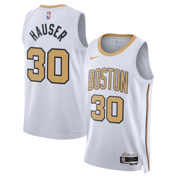 Men's Boston Celtics #30 Sam Hauser White 2025-26 City Edition Stitched