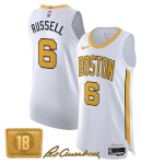 Men’s Boston Celtics #6 Bill Russell White Gold 2025-26 City Edition Swingman