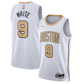Men's Boston Celtics #9 Derrick White White 2025-26 City Edition Stitched