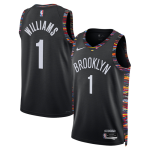 Men’s Brooklyn Nets #1 Ziaire Williams Black 2025-26 City Edition Stitched Basketball