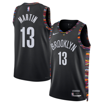 Men's Brooklyn Nets #13 Tyrese Martin Black 2025-26 City Edition Stitched