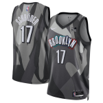 Men’s Brooklyn Nets #17 Dennis Schröder Black 2024-25 City Edition Stitched
