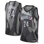 Men’s Brooklyn Nets #24 Cam Thomas Black 2024-25 City Edition Stitched