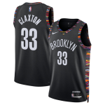 Men’s Brooklyn Nets #33 Nic Claxton Black 2025-26 City Edition Stitched Basketball