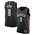 Men's Brooklyn Nets #8 Egor Demin Black 2025-26 City Edition Stitched Basketball