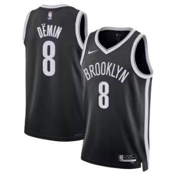 Men's Brooklyn Nets #8 Egor Demin Black Icon Edition