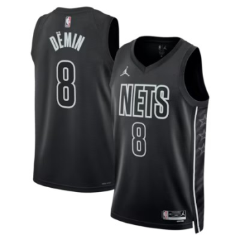 Men's Brooklyn Nets #8 Egor Demin Black Statement Edition Stitched Basketball