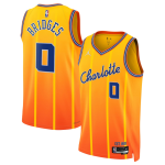 Men’s Charlotte Hornets #0 Miles Bridges Orange 2025-26 City Edition Stitched