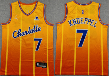 Men's Charlotte Hornets #7 Kon Knueppel Orange 2025-26 City Edition Stitched