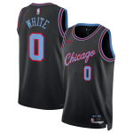 Men’s Chicago Bulls #0 Coby White Black 2025-26 City Edition Stitched Basketball