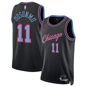 Men's Chicago Bulls #11 Ayo Dosunmu Black 2025-26 City Edition Stitched Basketball