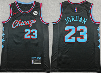 Men's Chicago Bulls #23 Michael Jordan Black 2025-26 City Edition Stitched