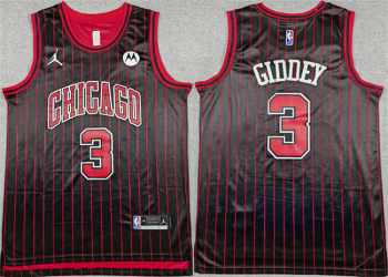 Men's Chicago Bulls #3 Josh Giddey Black 2024-25 City Edition Stitched Basketball